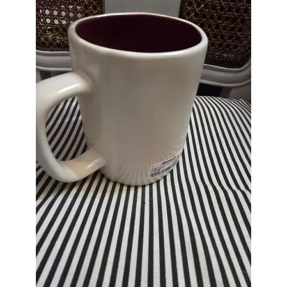 NWT Rae Dunn Fall Apple Cider Coffee Mug White Brown Interior